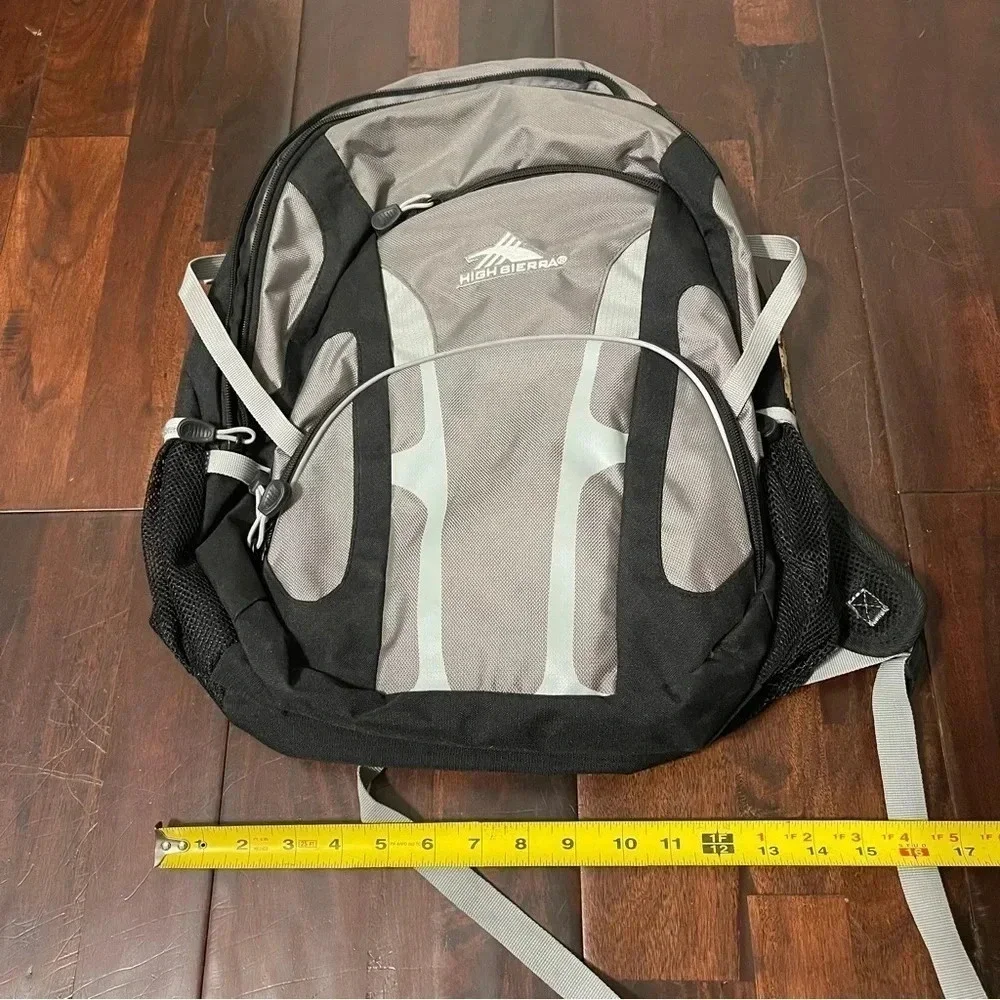 High Sierra Backpack Black And Gray Hiking School Travel